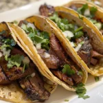 A close-up of delicious Carne Asada Street Tacos