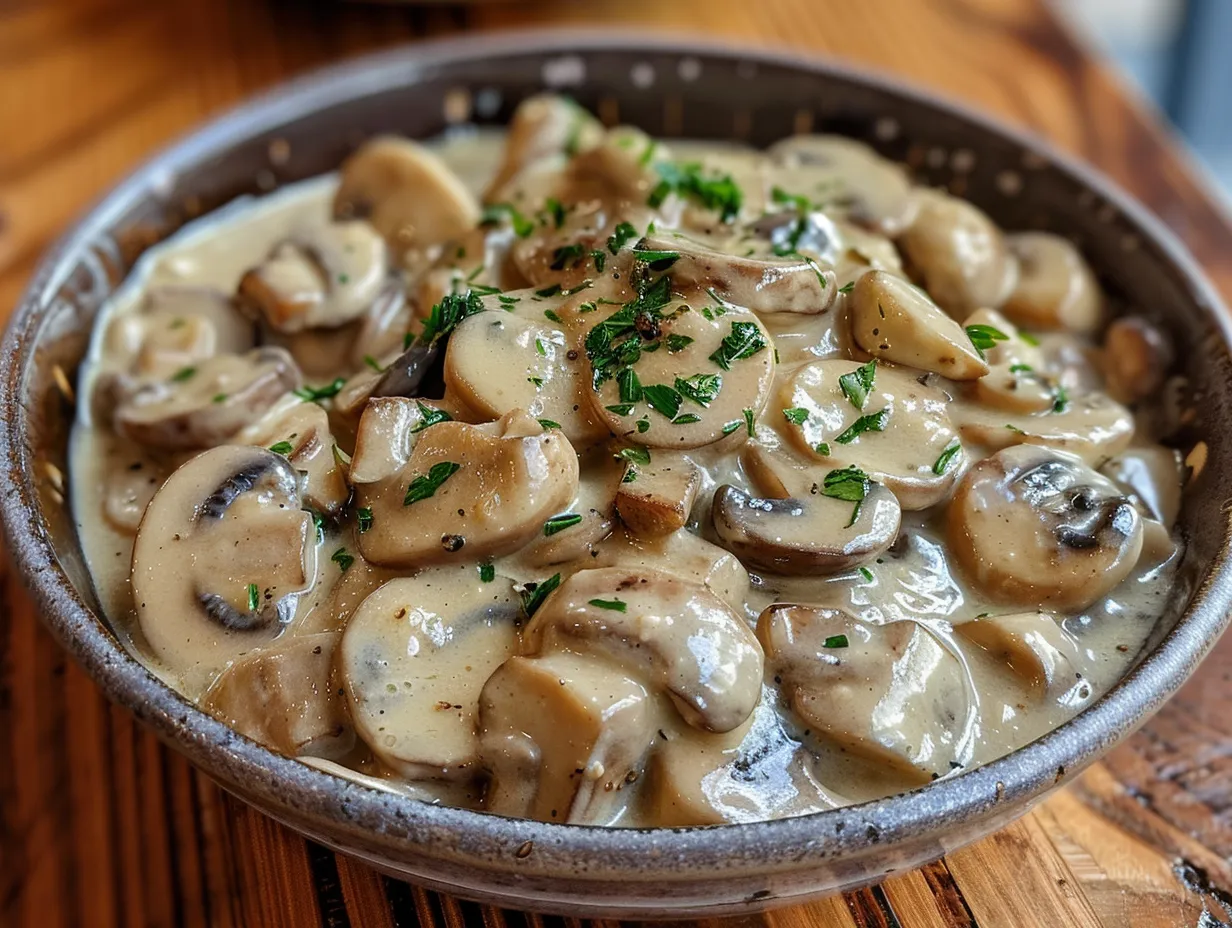 A comforting bowl of Mushroom Stroganoff