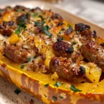 A Delicious Sausage and Apple Stuffed Honeynut Squash