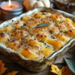 Cozy Autumn Scene with Butternut Squash Casserole