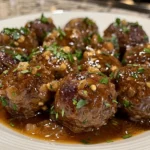 Crockpot Salisbury Steak Meatballs Appetizing Display