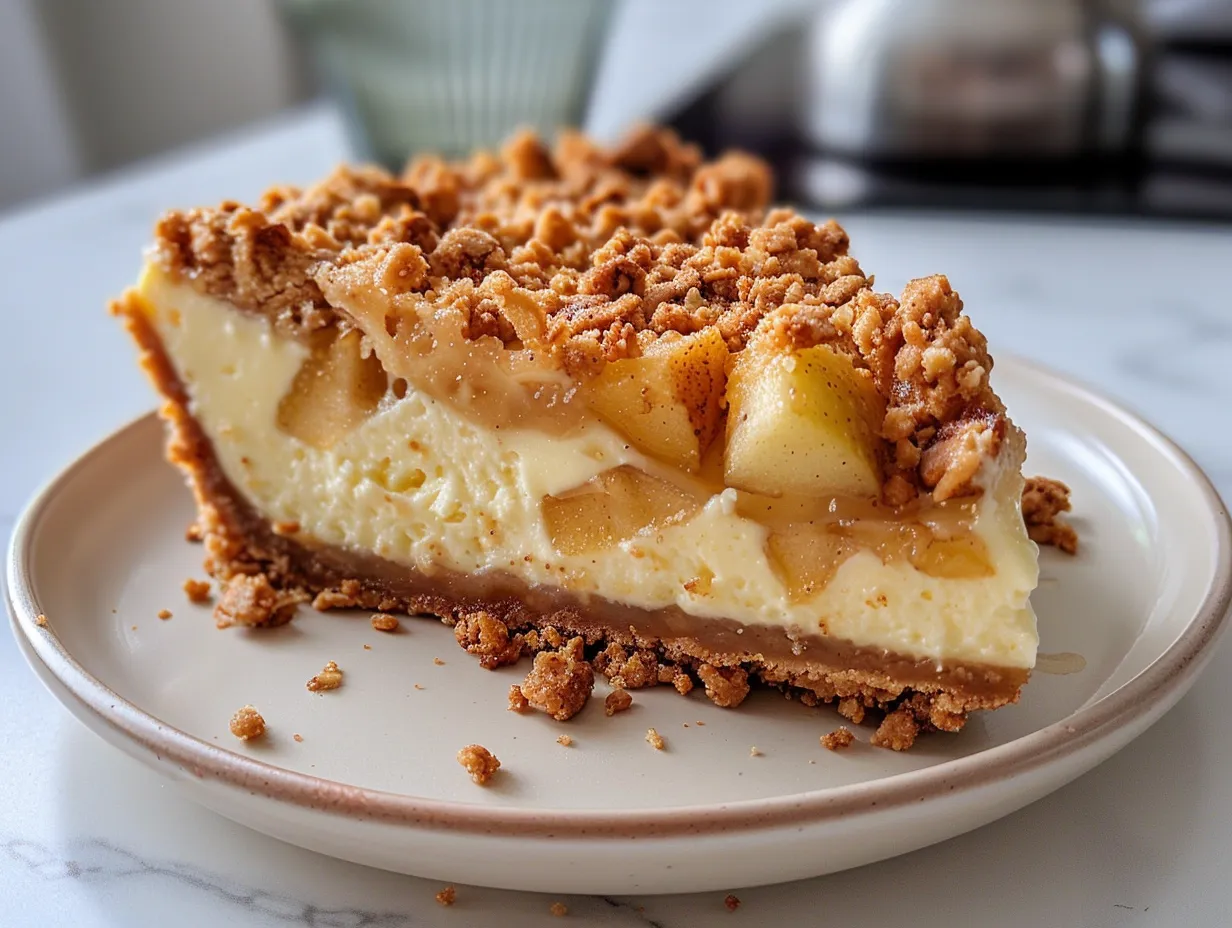 Delectable Vegan Apple Crumble Cheesecake