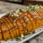 Hasselback Butternut Squash with Feta - a captivating Autumn dish