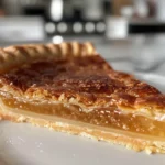 Homemade Golden Greek Honey Pie on a Rustic Table