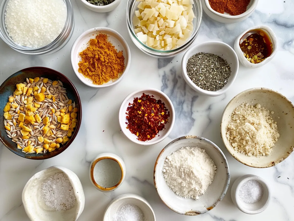 Ingredients for making homemade fire crackers