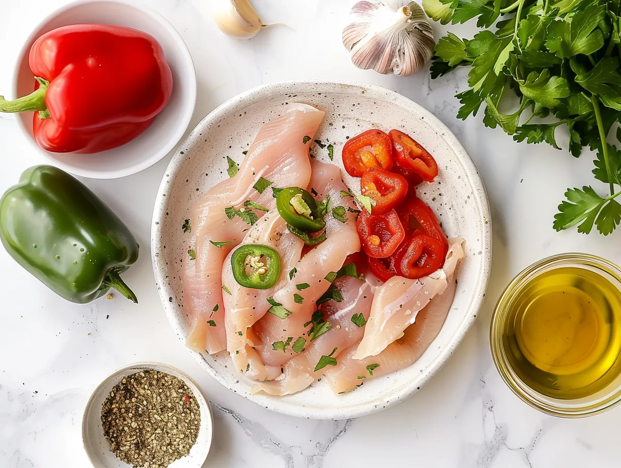 Ingredients for making cheesy Jalapeno Popper Chicken Wraps