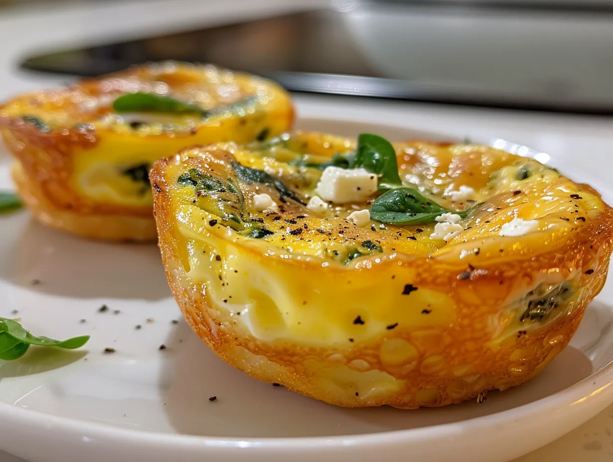 Perfect Egg Muffins with Spinach and Feta!