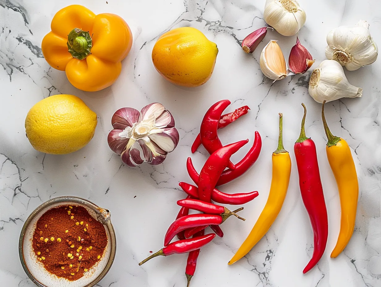 Raw ingredients for preparing a delicious chili