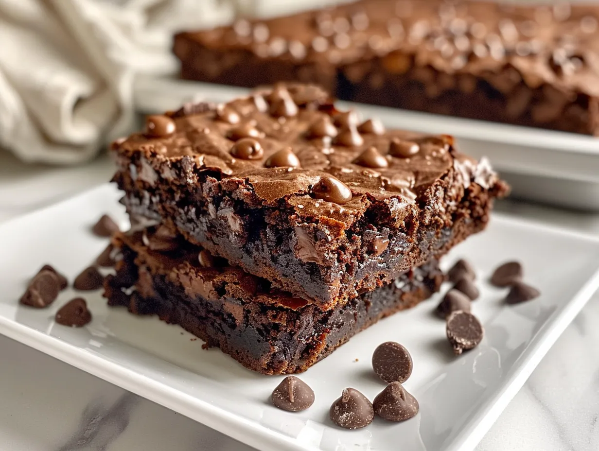 Rich Triple Chocolate Brownies Freshly Baked