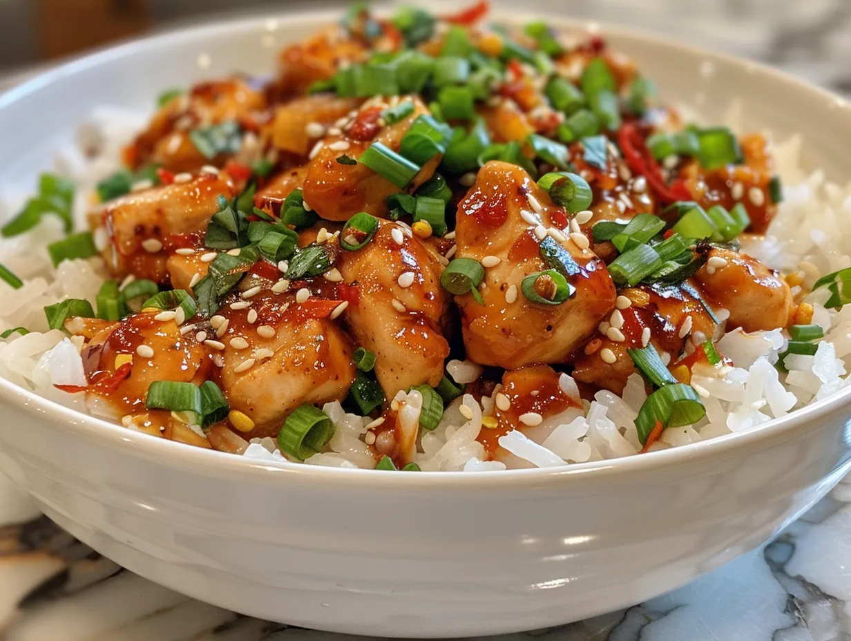 Sweet Chili Chicken Bowl Presentation