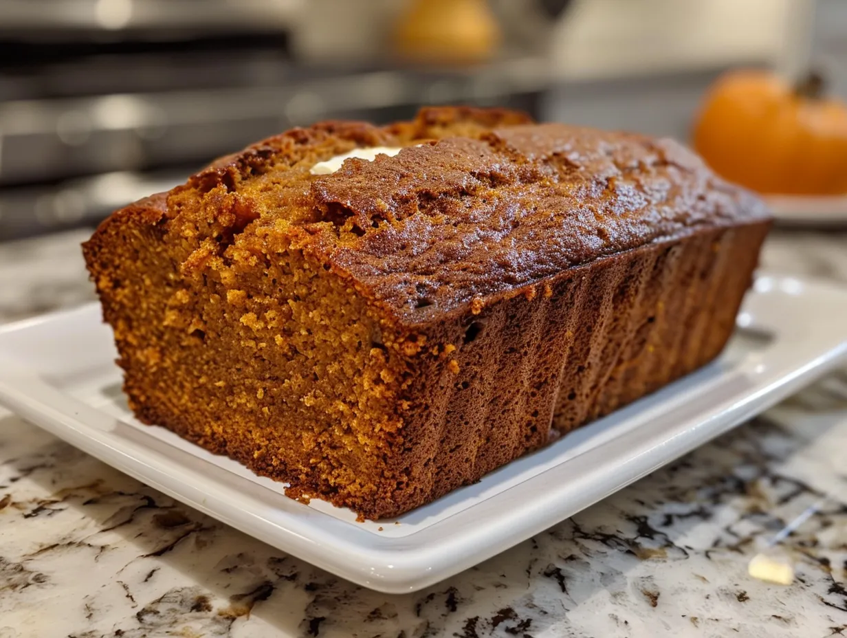 Warm Slices of Pumpkin Bread with Butter