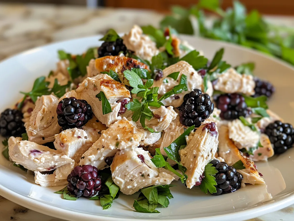 Blackberry Cottage Cheese Chicken Salad Display