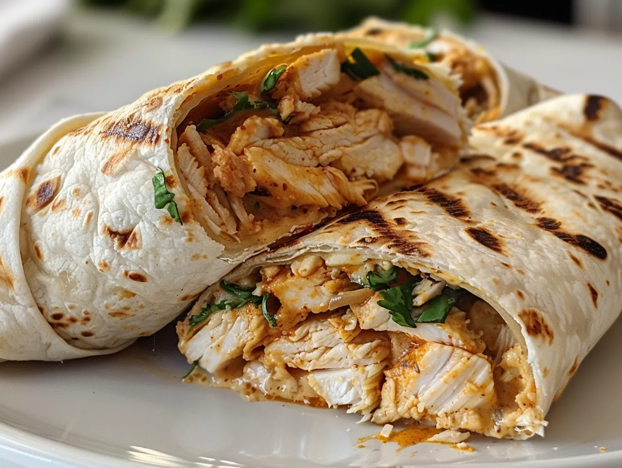 Cheesy Garlic Chicken Wrap Display
