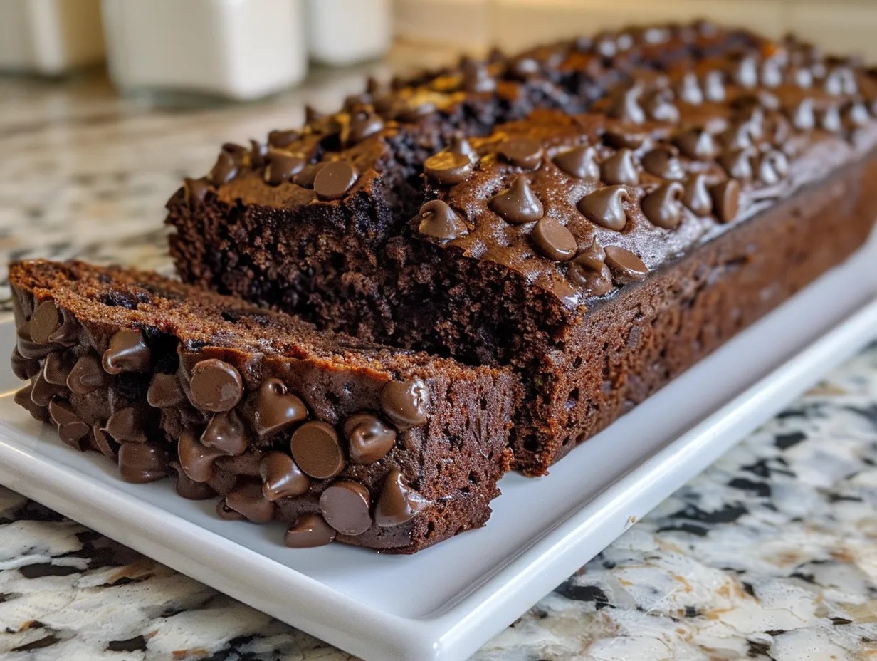 Chocolate Zucchini Bread Freshly Baked