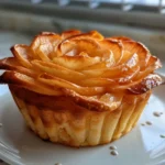 Close-up of Beautiful Apple Rose Muffin