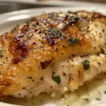 Close up of Sour Cream and Onion Chicken on a plate