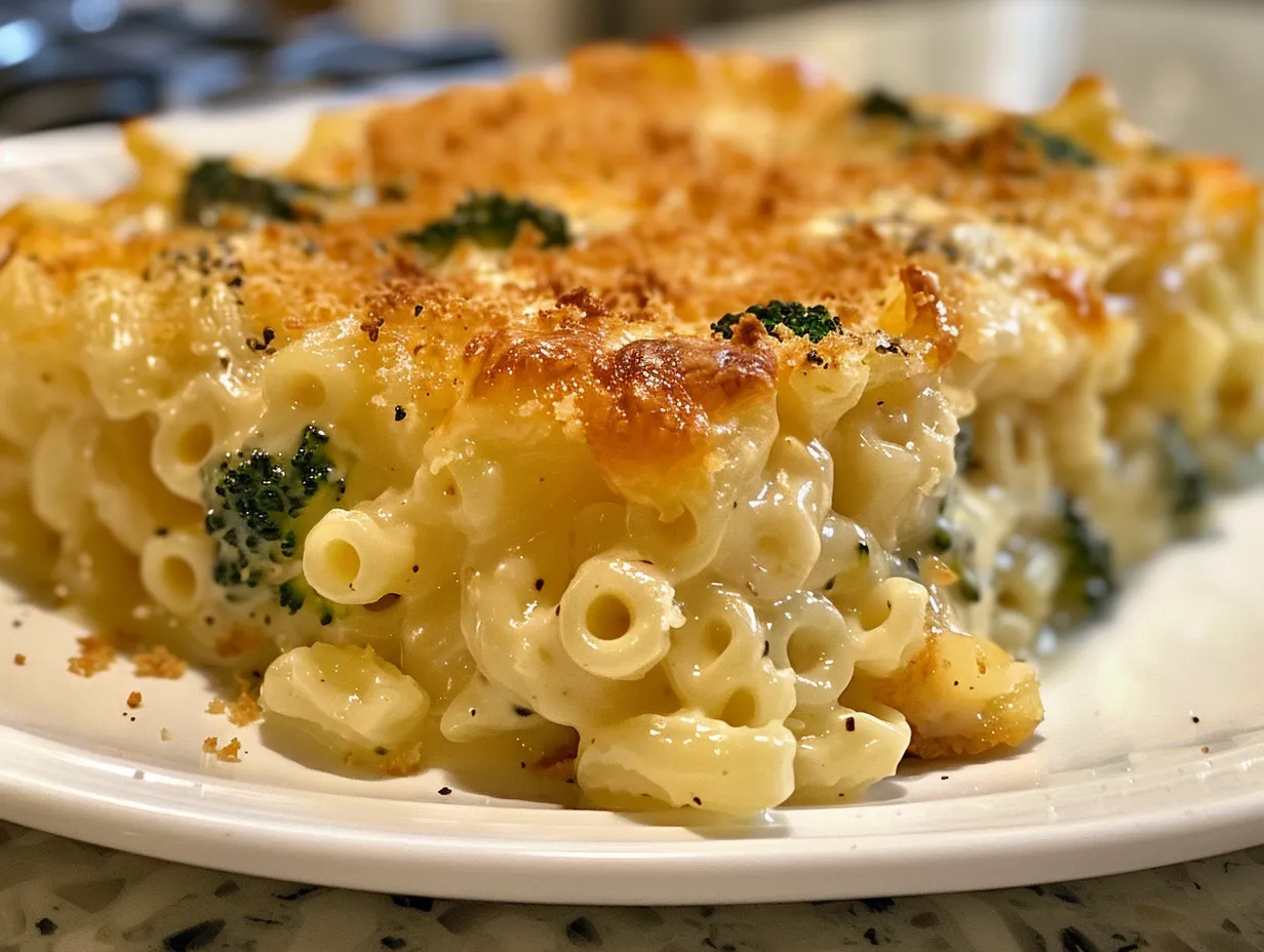 Comforting one-pot broccoli mac and cheese served in a bowl.