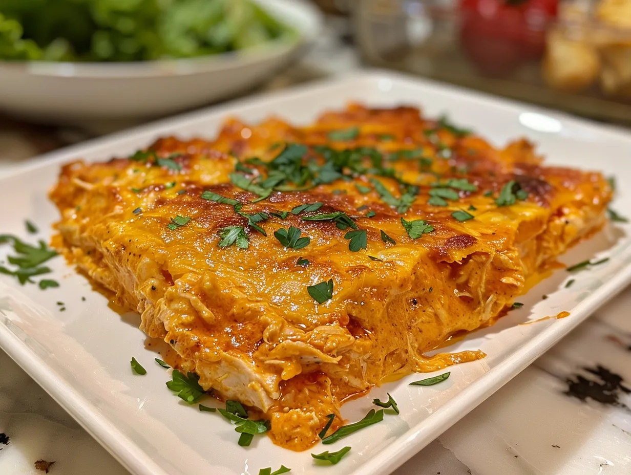 Delicious Buffalo Chicken Dip with Crackers