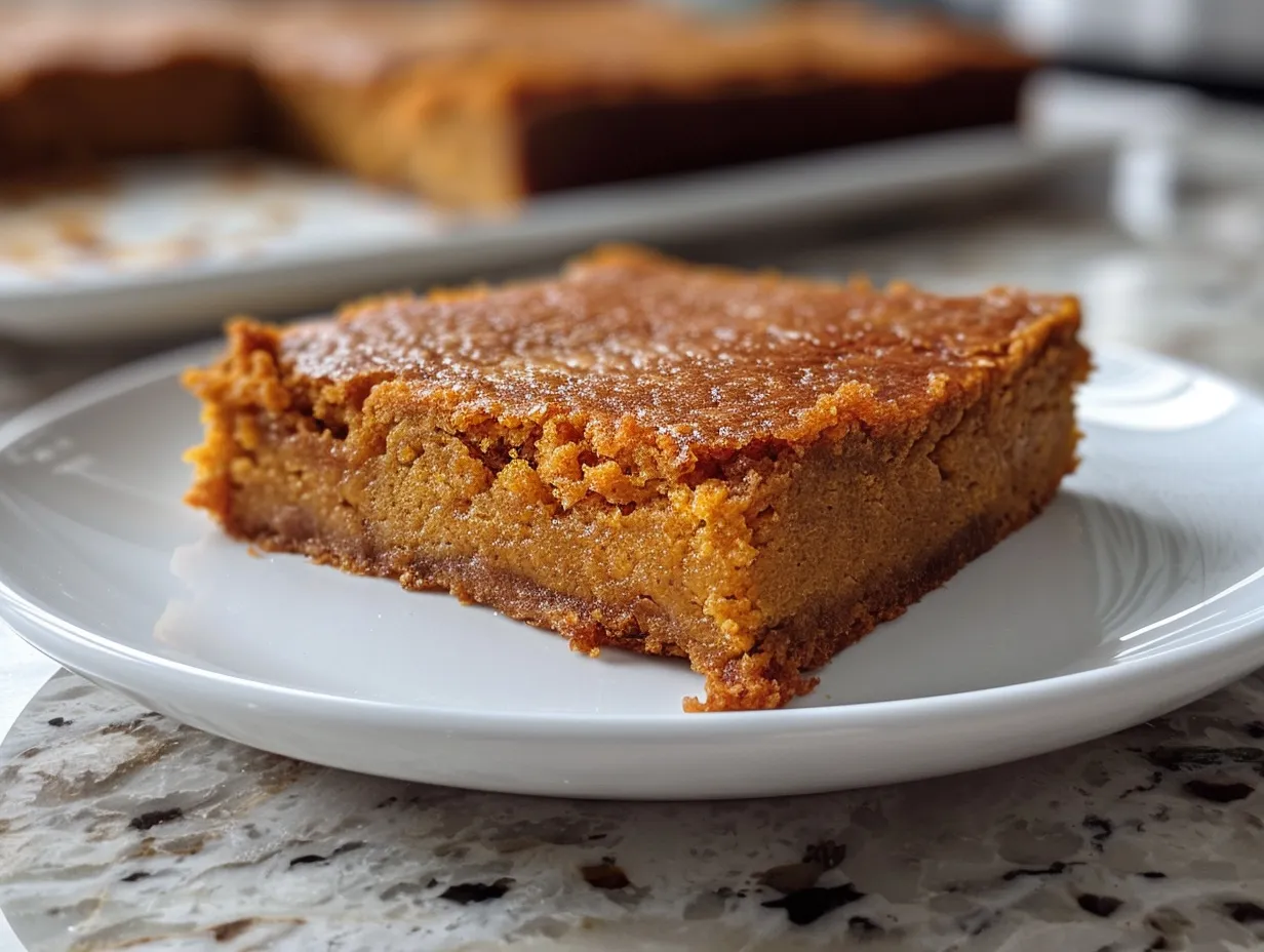 Delicious Pumpkin Bars with Cream Cheese Frosting ready to eat