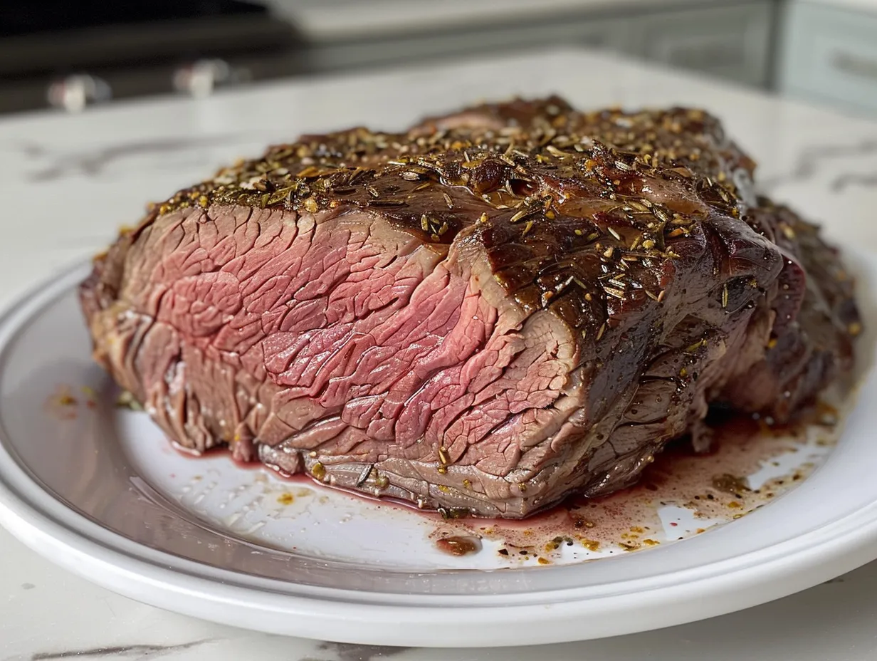 Deliciously Tender Chuck Roast: Shredded chuck roast served in a bowl.