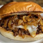 French Onion Beef Sloppy Joes on Buns