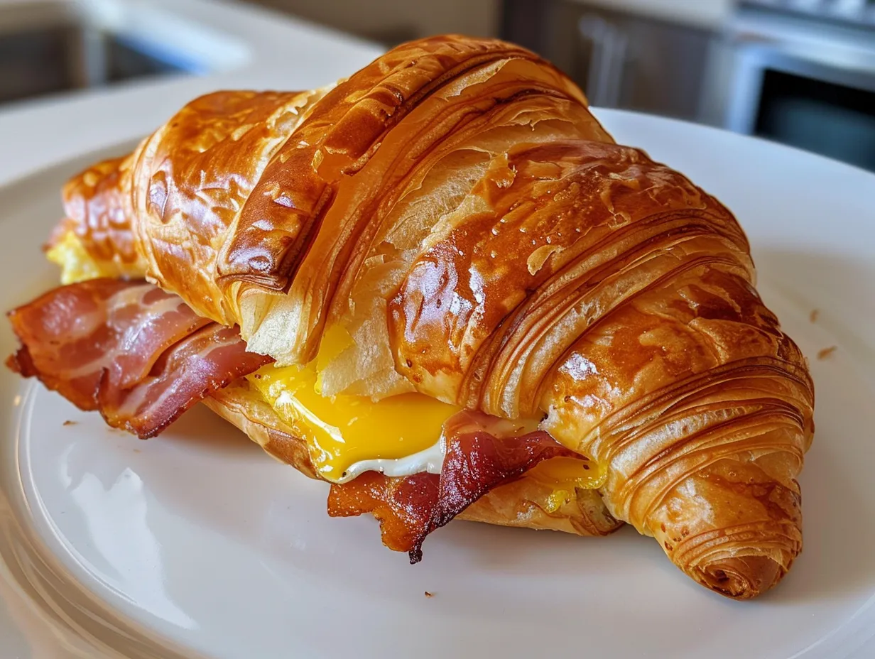 Golden Croissant Breakfast Sandwich