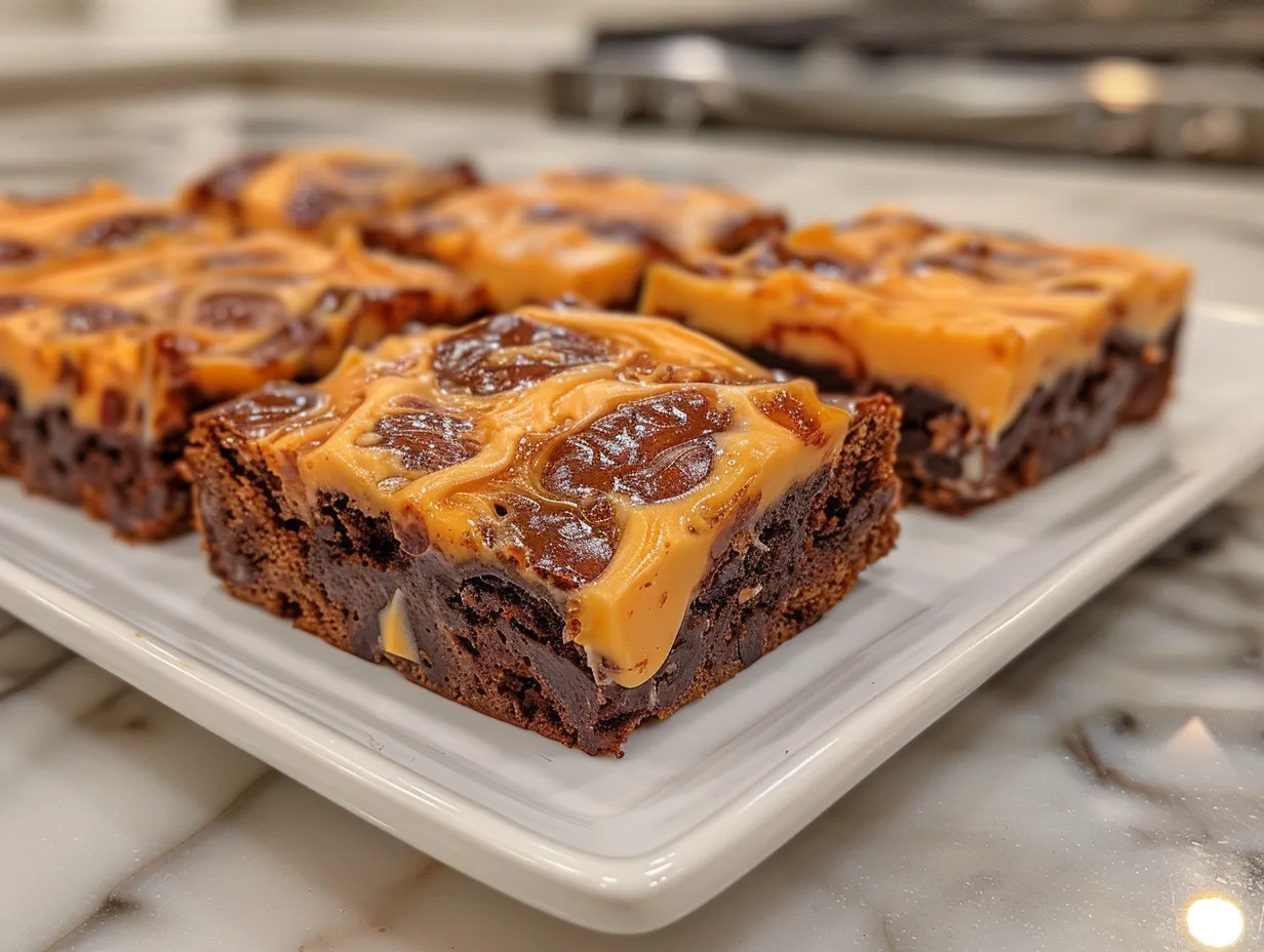 Halloween Brownies with Cream Cheese Swirl