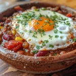 Hearty Breakfast Chili and Eggs