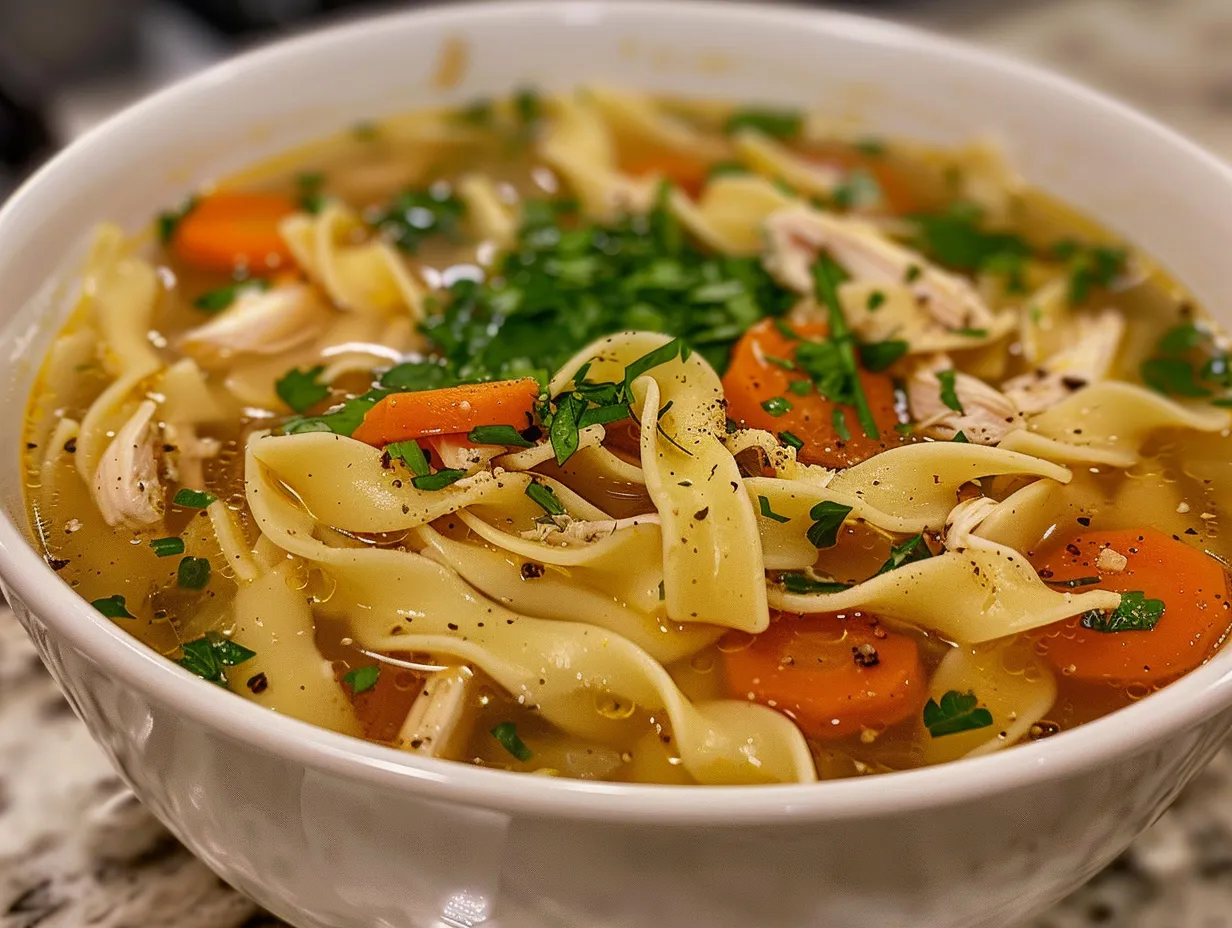 Homemade Chicken Noodle Soup Bowl