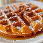 Homemade Pumpkin Spice Waffles Stack