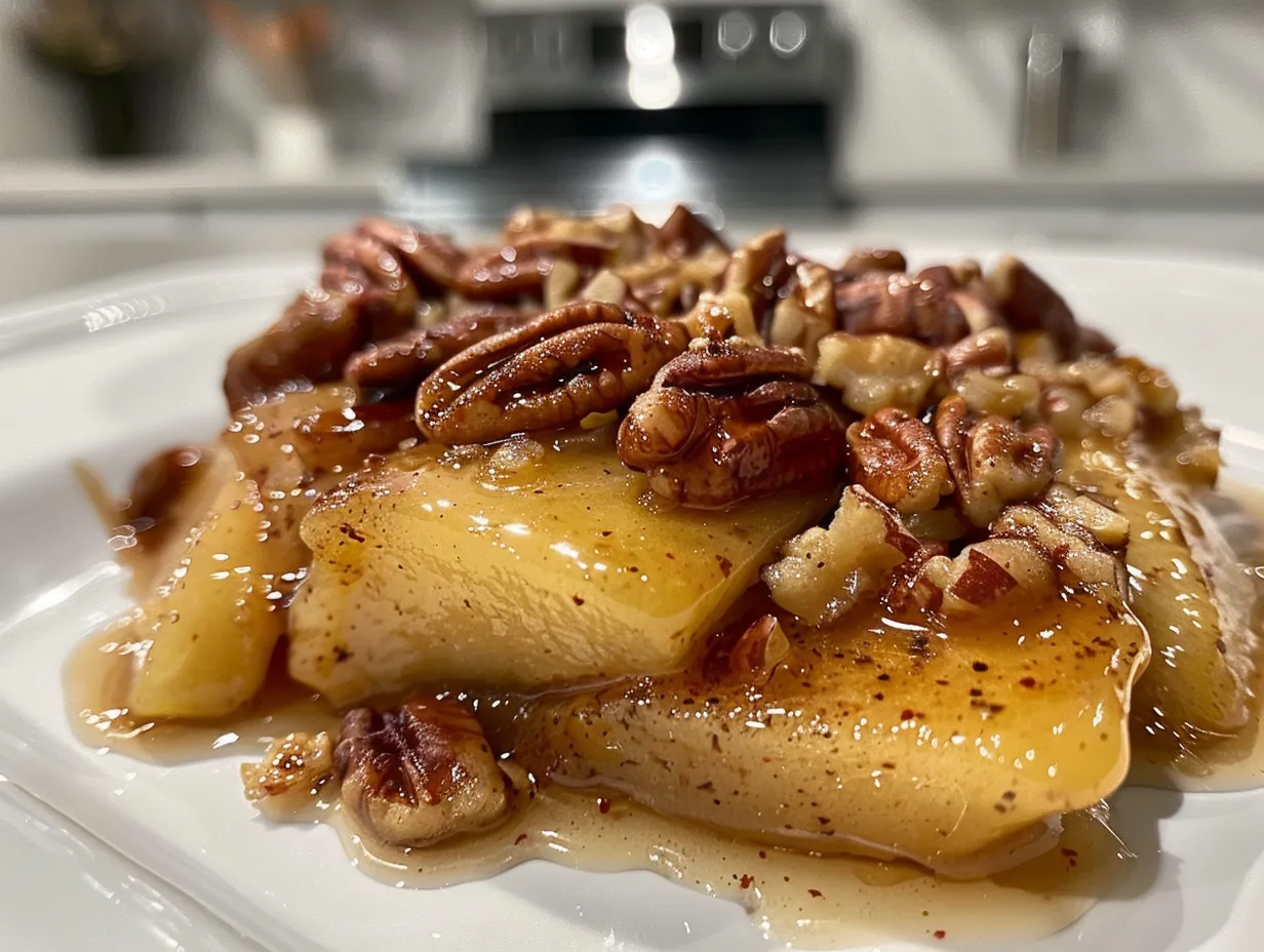 Delicious Honeycrisp Apples with Butter Pecan Topping