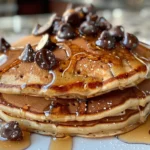 Stack of Chocolate Chip Pancakes with Syrup
