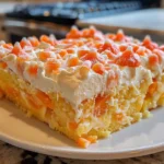 A Delicious Candy Corn Poke Cake