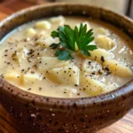 Bowl of Steaming German Potato Soup