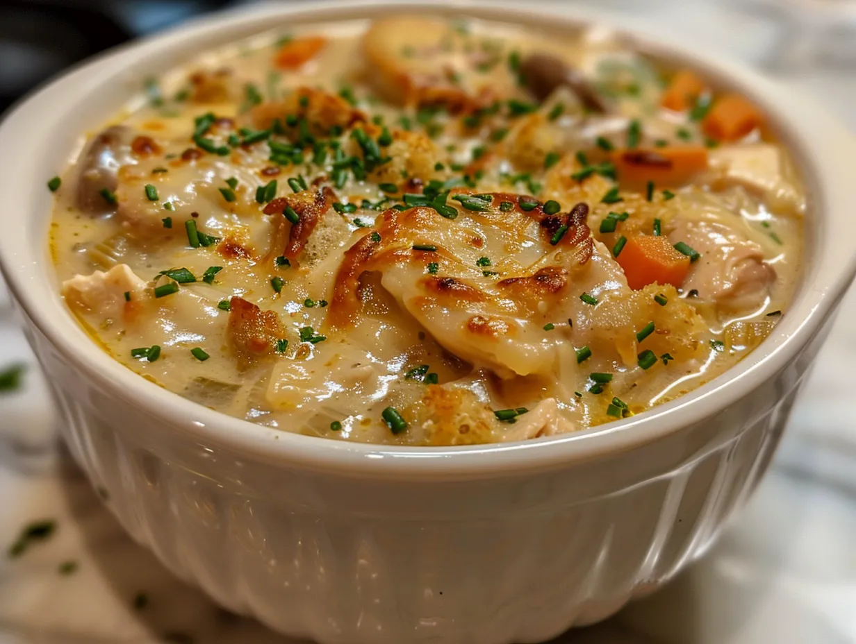 Chicken Cordon Bleu Soup in a Bowl