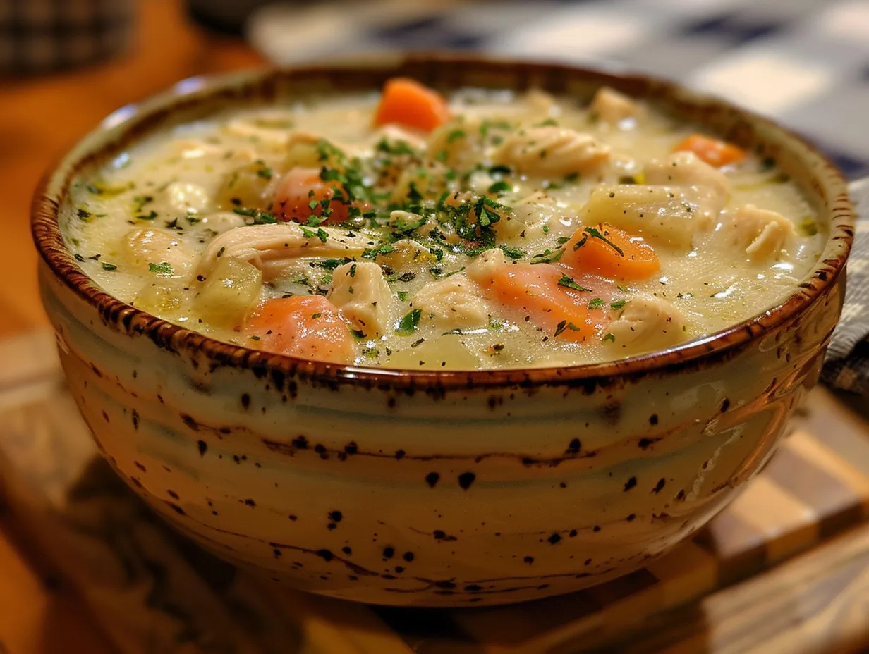 Cozy Bowl of Chicken Alfredo Soup