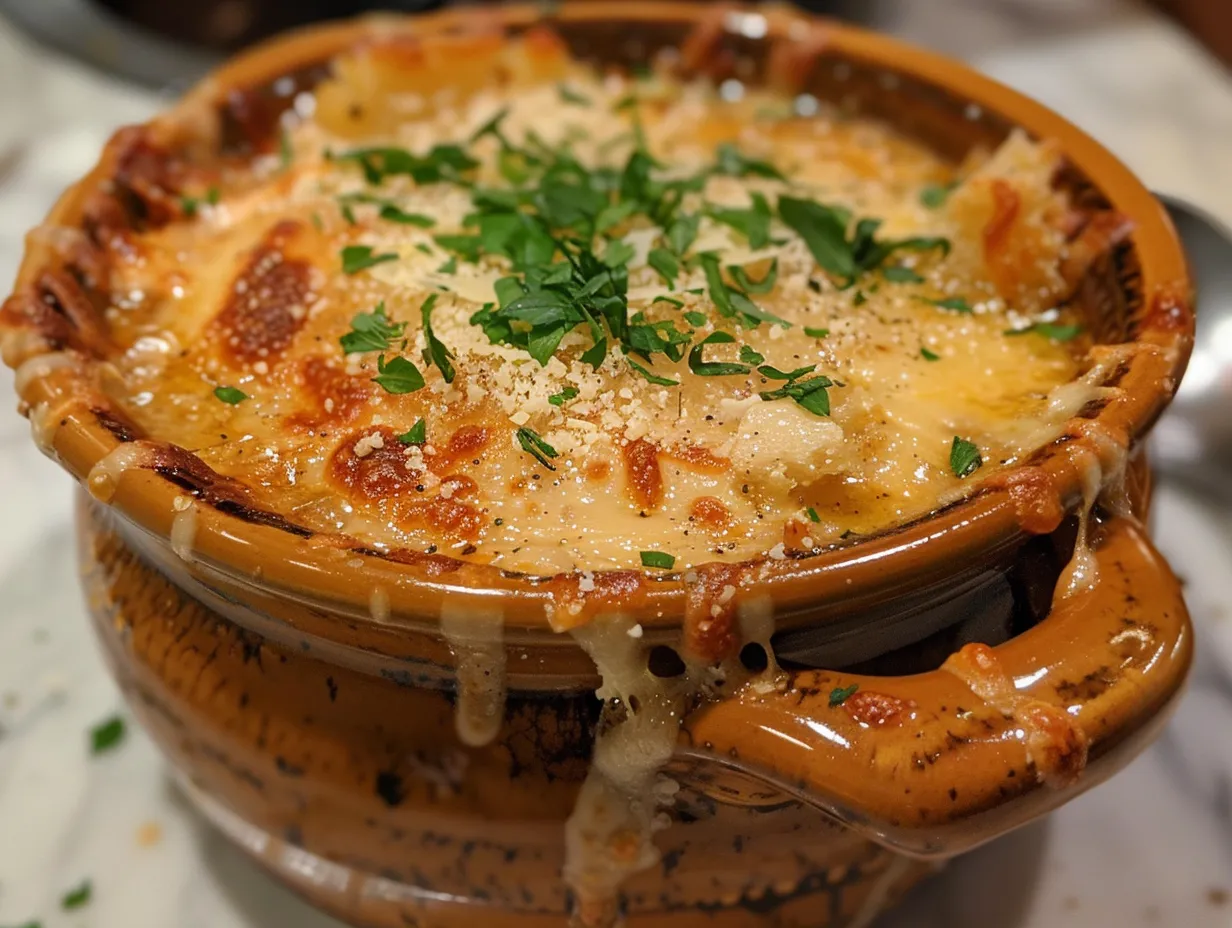 Cozy bowl of Chicken Parmesan Soup