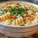 Creamy Pasta Soup in Bowl