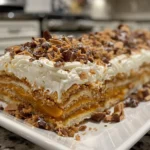 Decadent Pumpkin Cannoli Cake Roll Displayed
