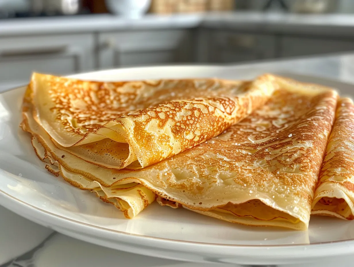 Delicious cinnamon roll protein crepes with cream cheese frosting