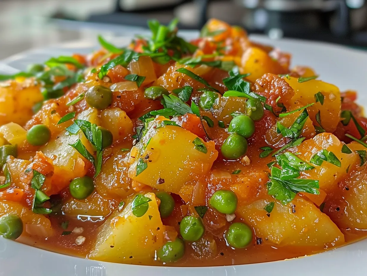 Delicious Greek Peas Stew with Potatoes