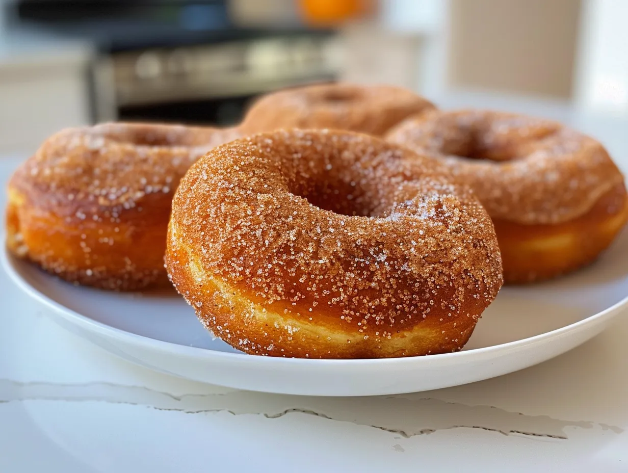 Delicious Homemade Pumpkin Cinnamon Sugar Donuts