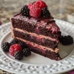 Gothic Blackberry Velvet Cake Presentation