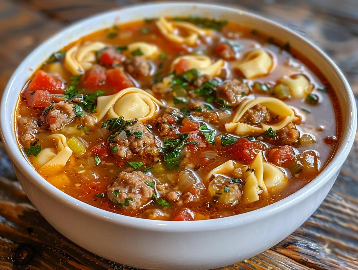 Hearty Sausage and Tortellini Soup