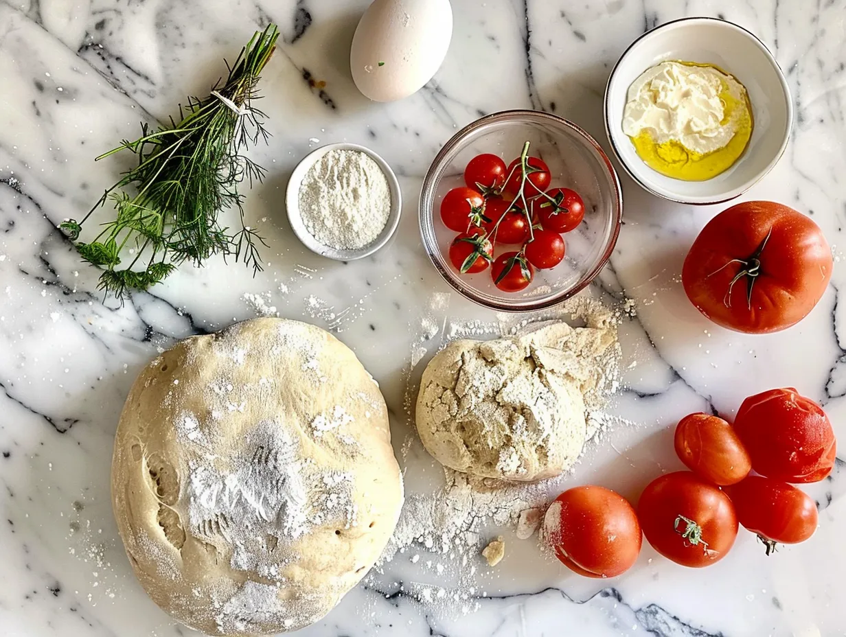 Ingredients for no-knead panini bread
