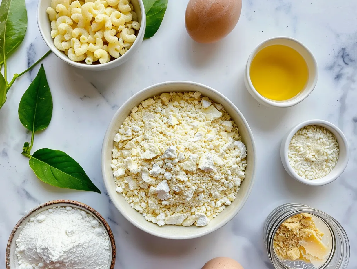 Ingredients for making Southern Baked Mac and Cheese