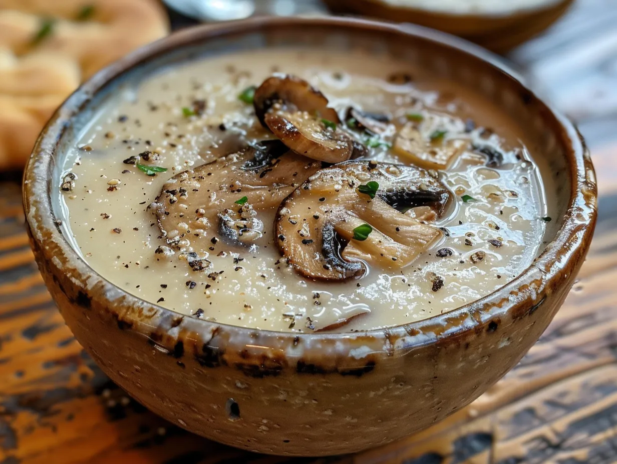 Warm and Comforting Parmesan Mushroom Chicken Soup