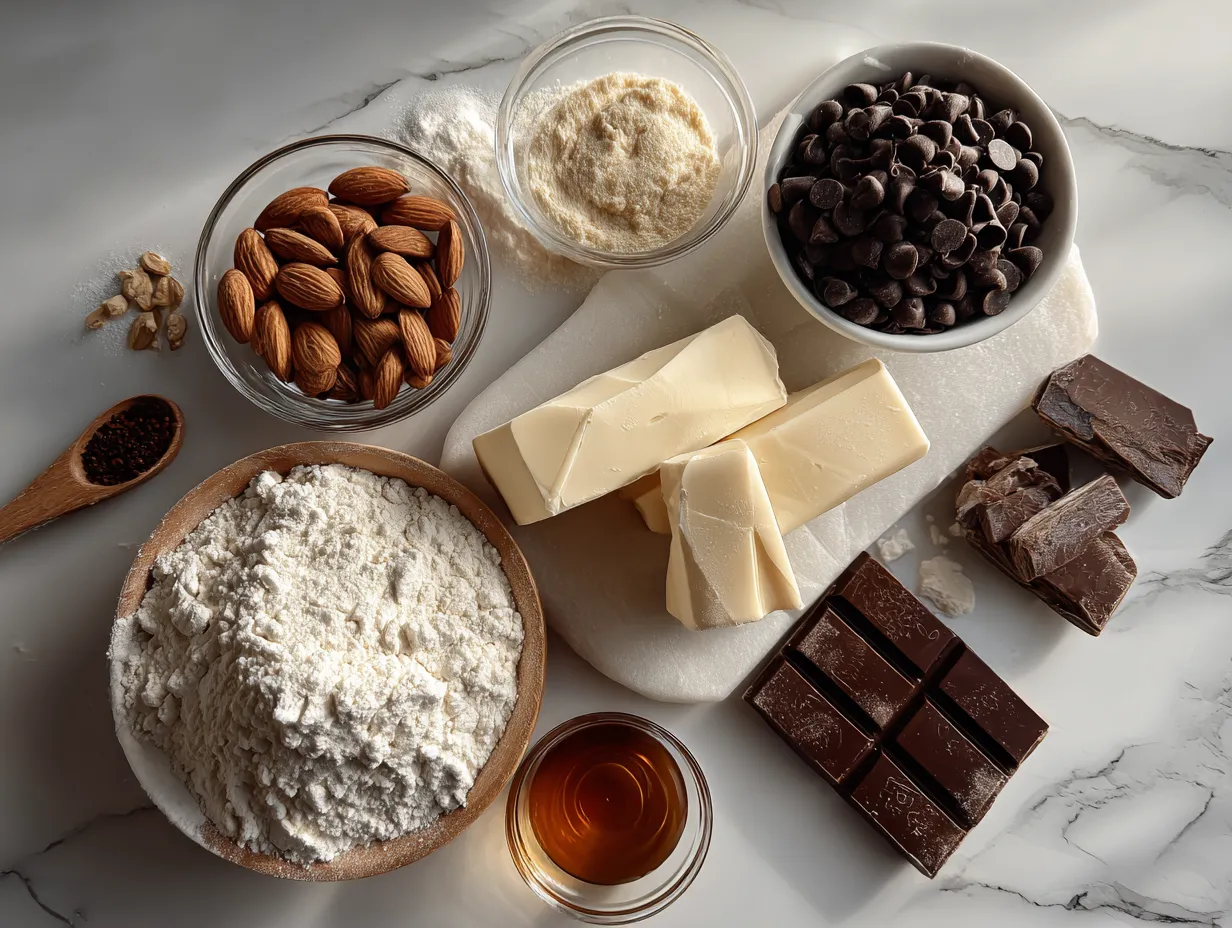 Ingredients for making Chocolate Chip Cannoli Pie