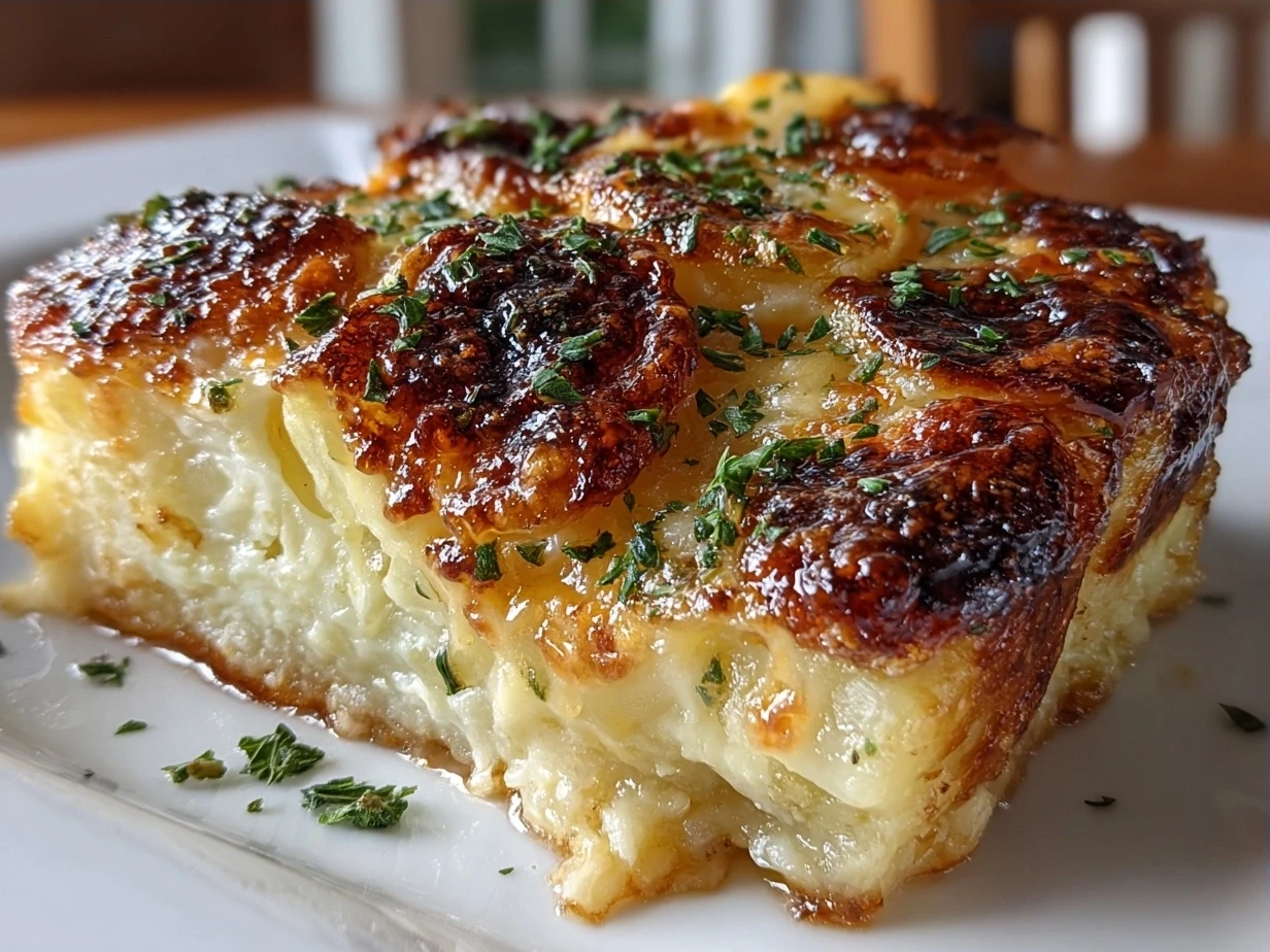 Cheesy Au Gratin Potatoes Recipe plated