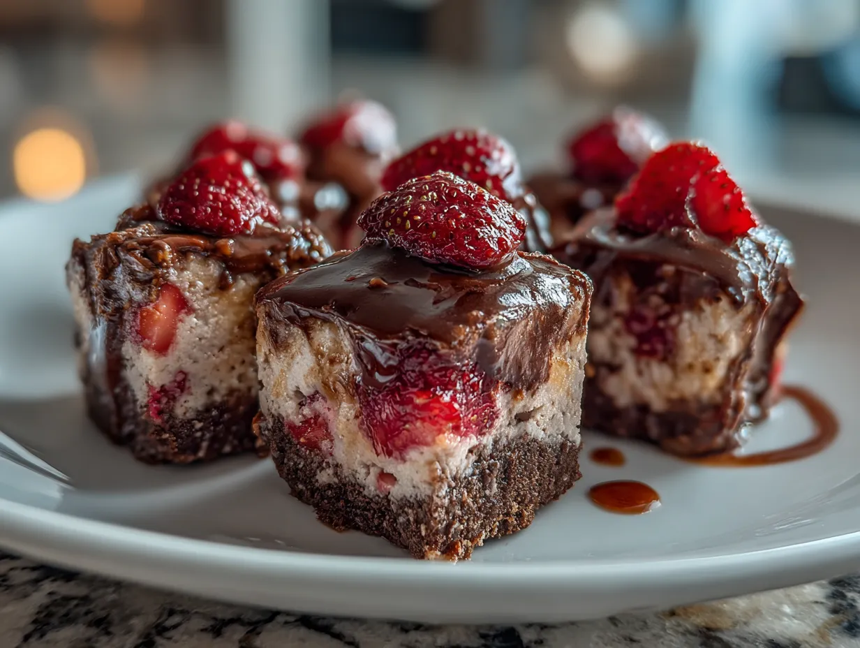 Chocolate Strawberry Frozen Yogurt Bites Display